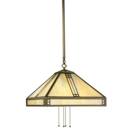 Arroyo Craftsman 15" Prairie Pendant, Slate, Rain Mist Glass PH-15RM-S